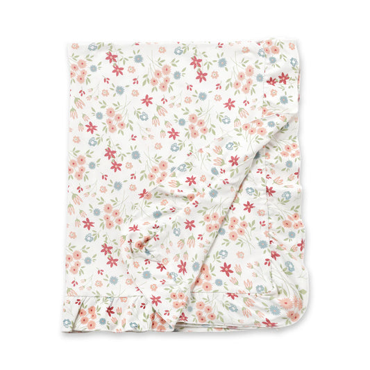 Prairie Petals Bamboo Stroller Blanket